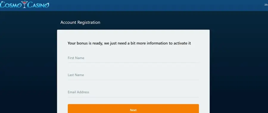 Cosmo Casino $1 deposit bonus