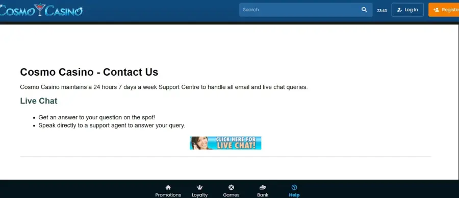 Cosmo Casino no deposit bonus
